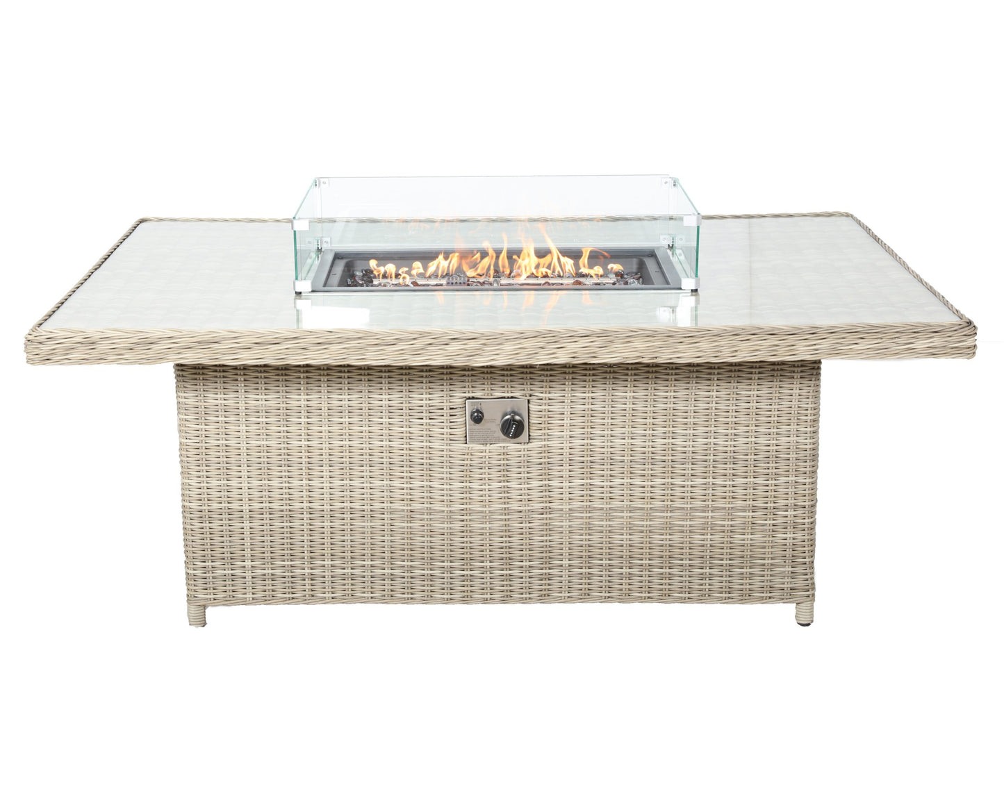 Rattan Wentworth Fire Pit 7pc Deluxe Modular Corner Dining / Lounging Set | AMIR | WEN170XFP
