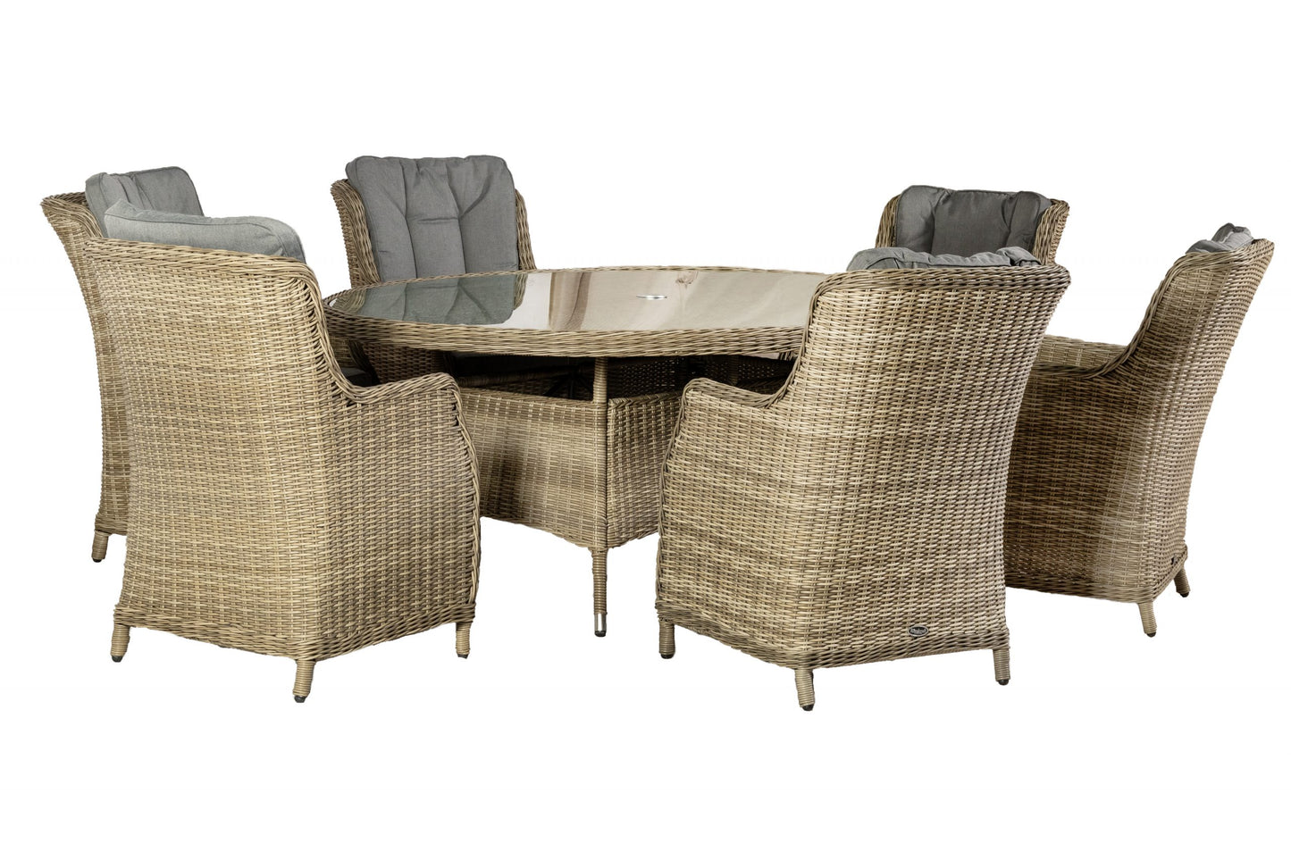 Rattan Wentworth 6 Seater Ellipse Imperial Dining Set | AMIR | WEN200xCOM-WS