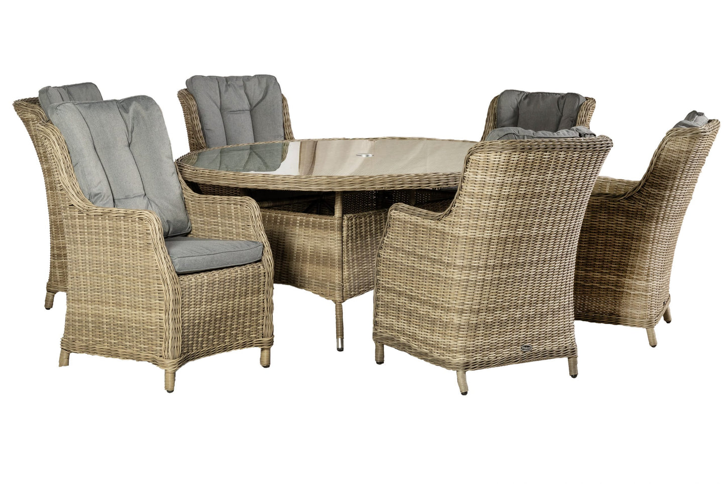 Rattan Wentworth 6 Seater Ellipse Imperial Dining Set | AMIR | WEN200xCOM-WS