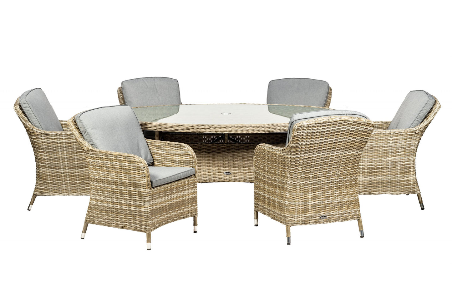 Rattan Wentworth 6 Seater Ellipse Imperial Dining Set | AMIR | WEN200xIMP-WS