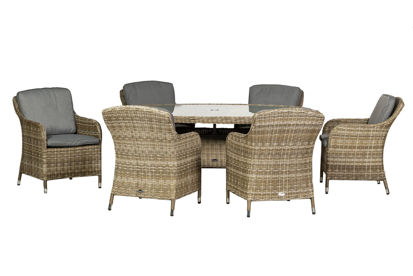 Rattan Wentworth 6 Seater Ellipse Imperial Dining Set | AMIR | WEN200xIMP-WS