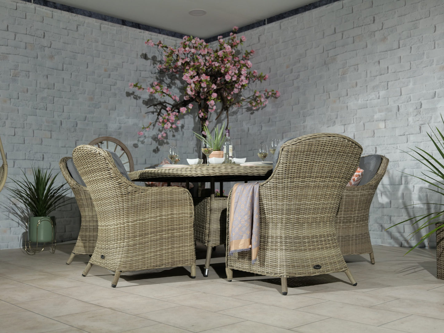 Rattan Wentworth 6 Seater Ellipse Imperial Dining Set | AMIR | WEN200xIMP-WS