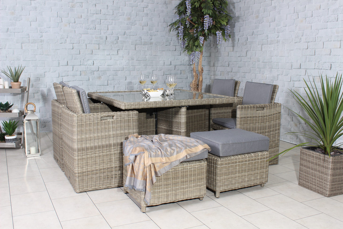 Rattan Wentworth 8 Seater Cube Set | AMIR | WEN8CUB-WS