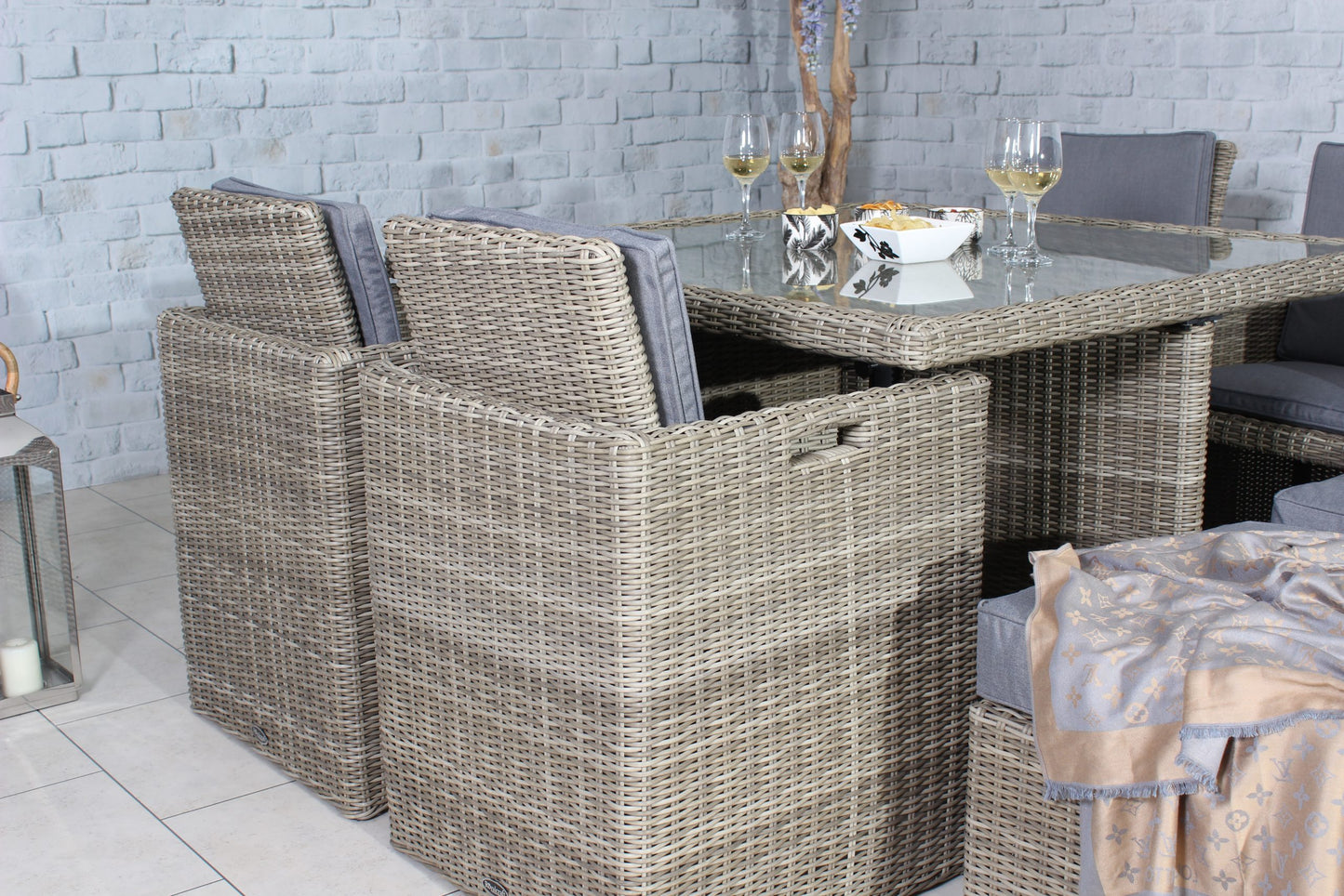 Rattan Wentworth 8 Seater Cube Set | AMIR | WEN8CUB-WS