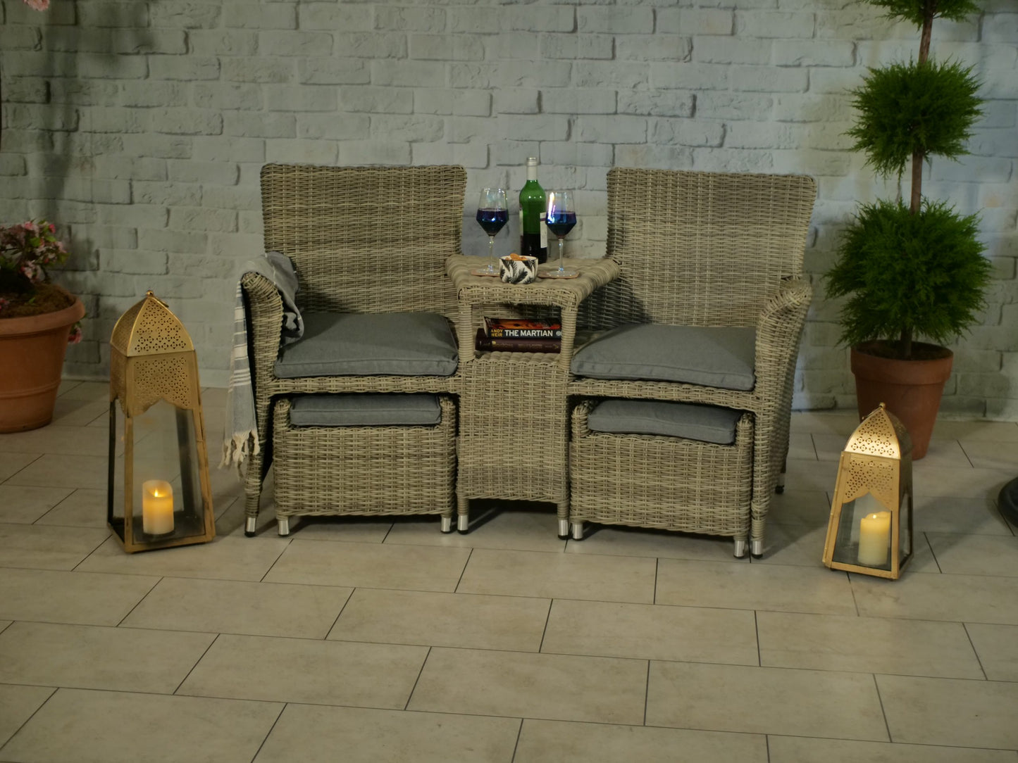 Rattan Wentworth Fixed Companion Set | AMIR | WENFIXCOMP-WS