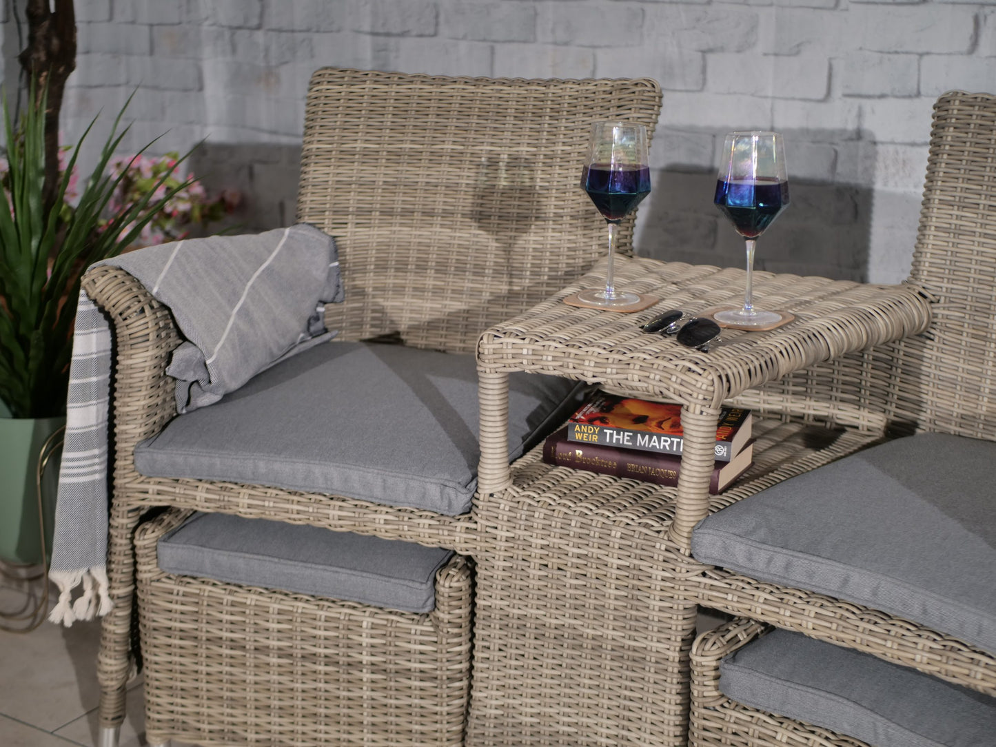 Rattan Wentworth Fixed Companion Set | AMIR | WENFIXCOMP-WS