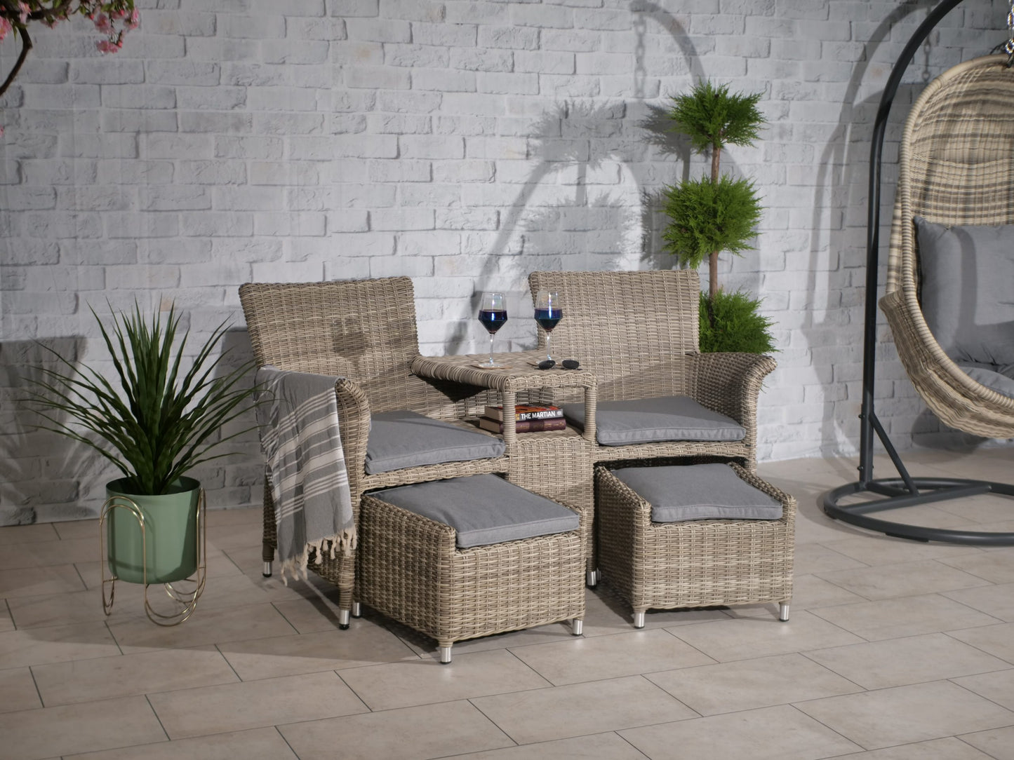 Rattan Wentworth Fixed Companion Set | AMIR | WENFIXCOMP-WS