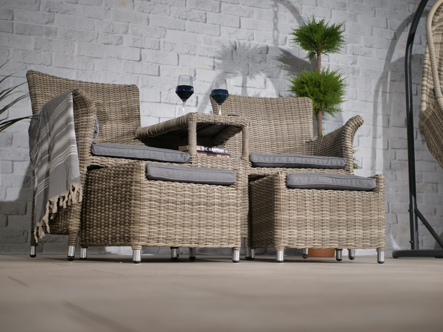 Rattan Wentworth Fixed Companion Set | AMIR | WENFIXCOMP-WS