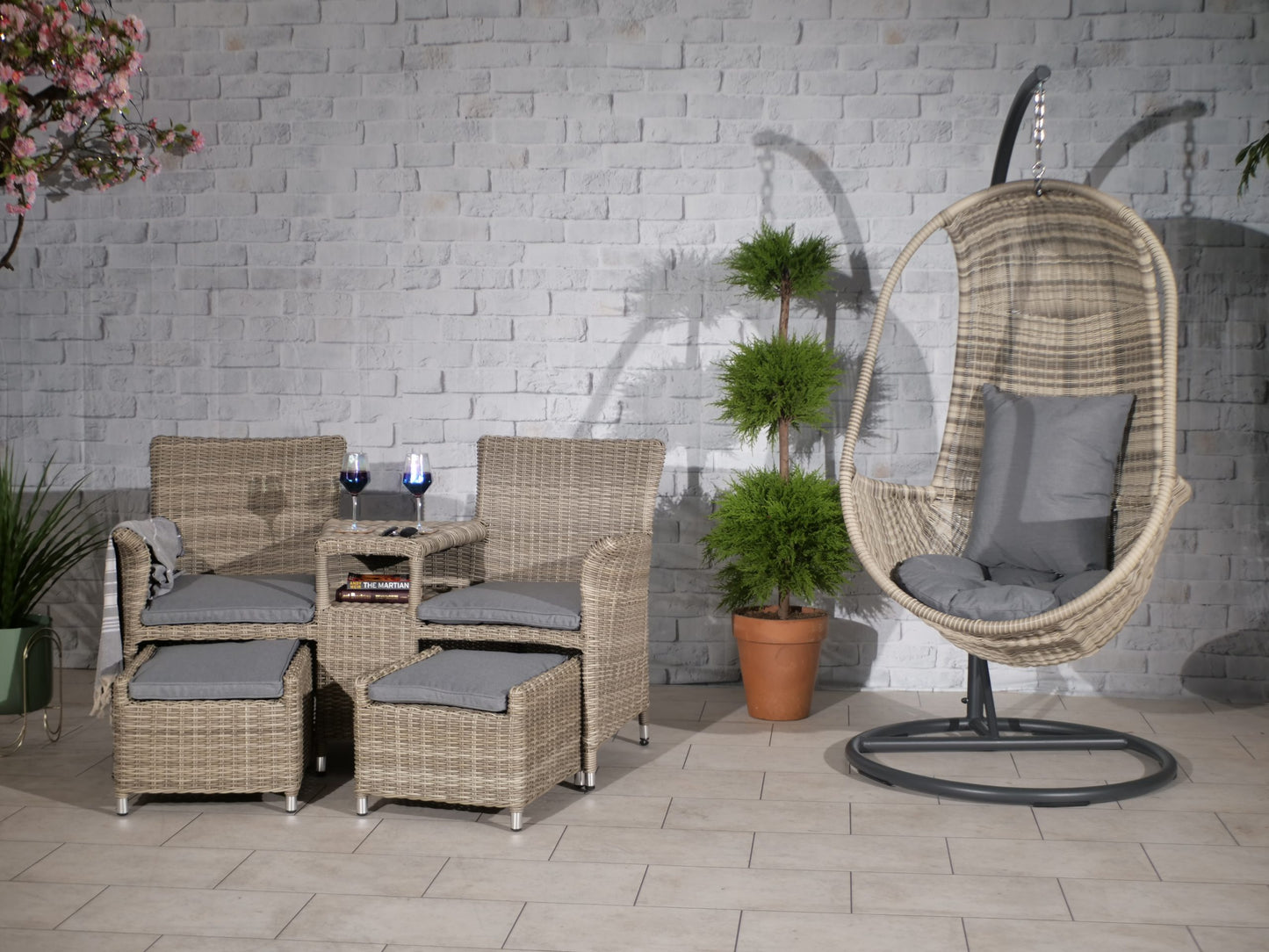 Rattan Wentworth Fixed Companion Set | AMIR | WENFIXCOMP-WS
