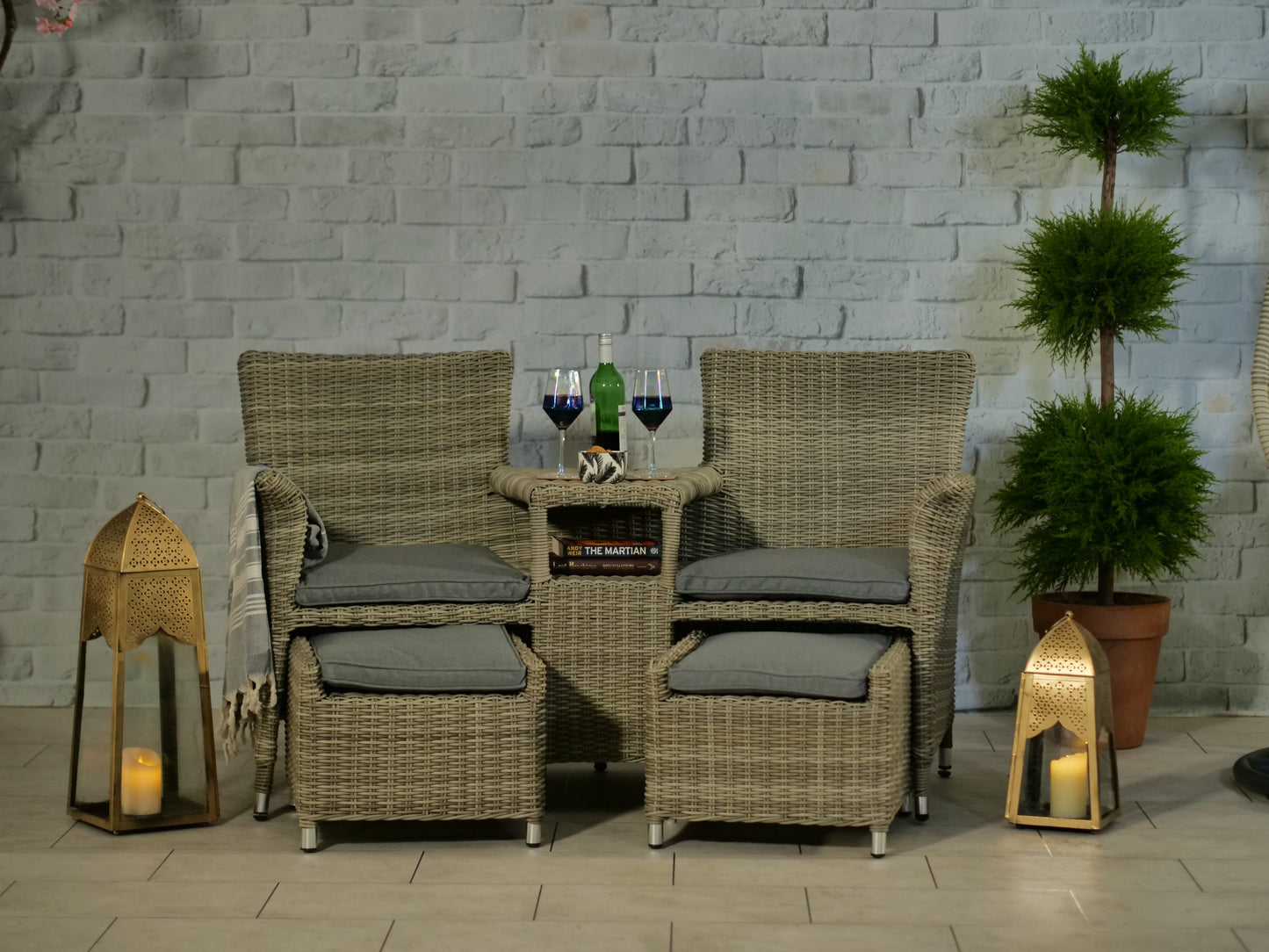Rattan Wentworth Fixed Companion Set | AMIR | WENFIXCOMP-WS