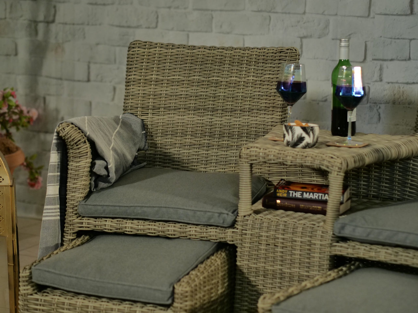 Rattan Wentworth Fixed Companion Set | AMIR | WENFIXCOMP-WS