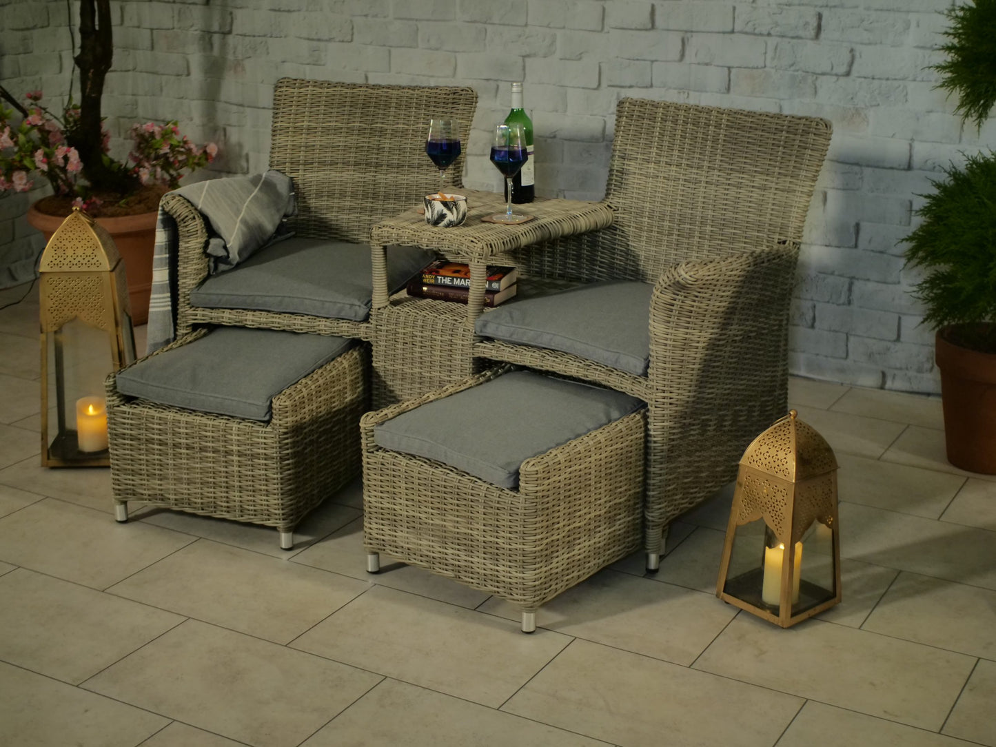 Rattan Wentworth Fixed Companion Set | AMIR | WENFIXCOMP-WS