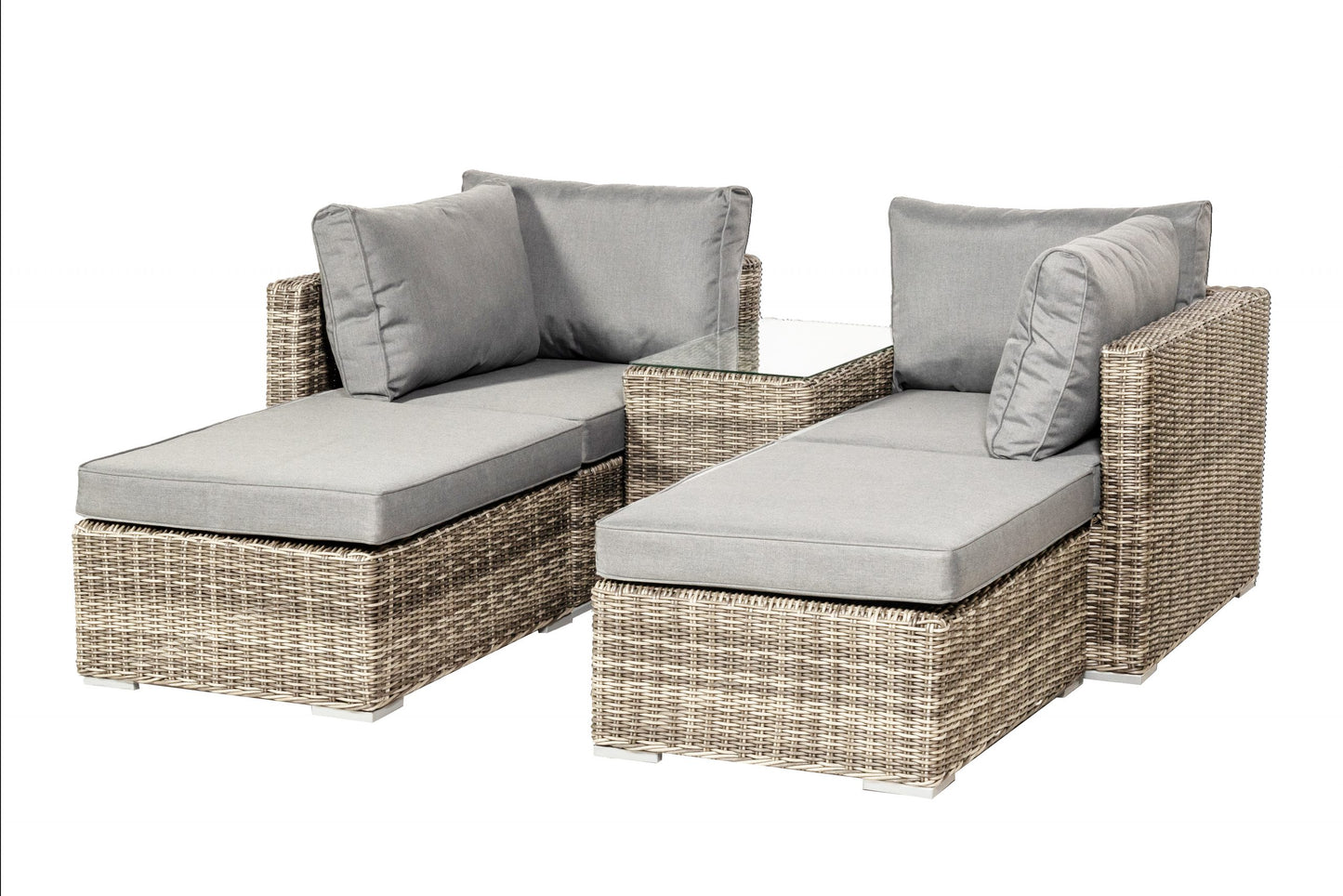 Rattan Wentworth 4 Seater Multi Setting Relaxer Set | AMIR | WENSUNLOU-WS