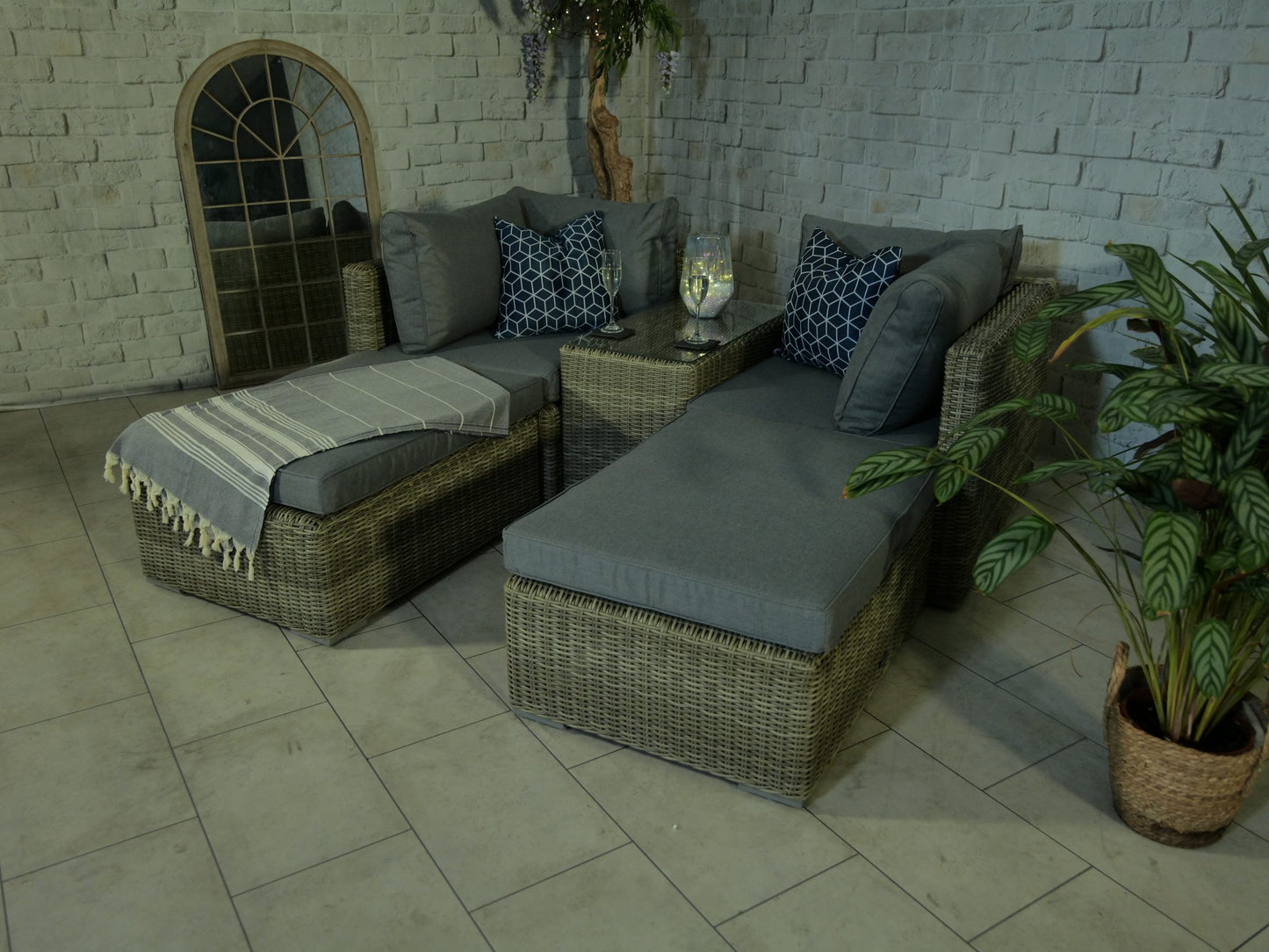 Rattan Wentworth 4 Seater Multi Setting Relaxer Set | AMIR | WENSUNLOU-WS