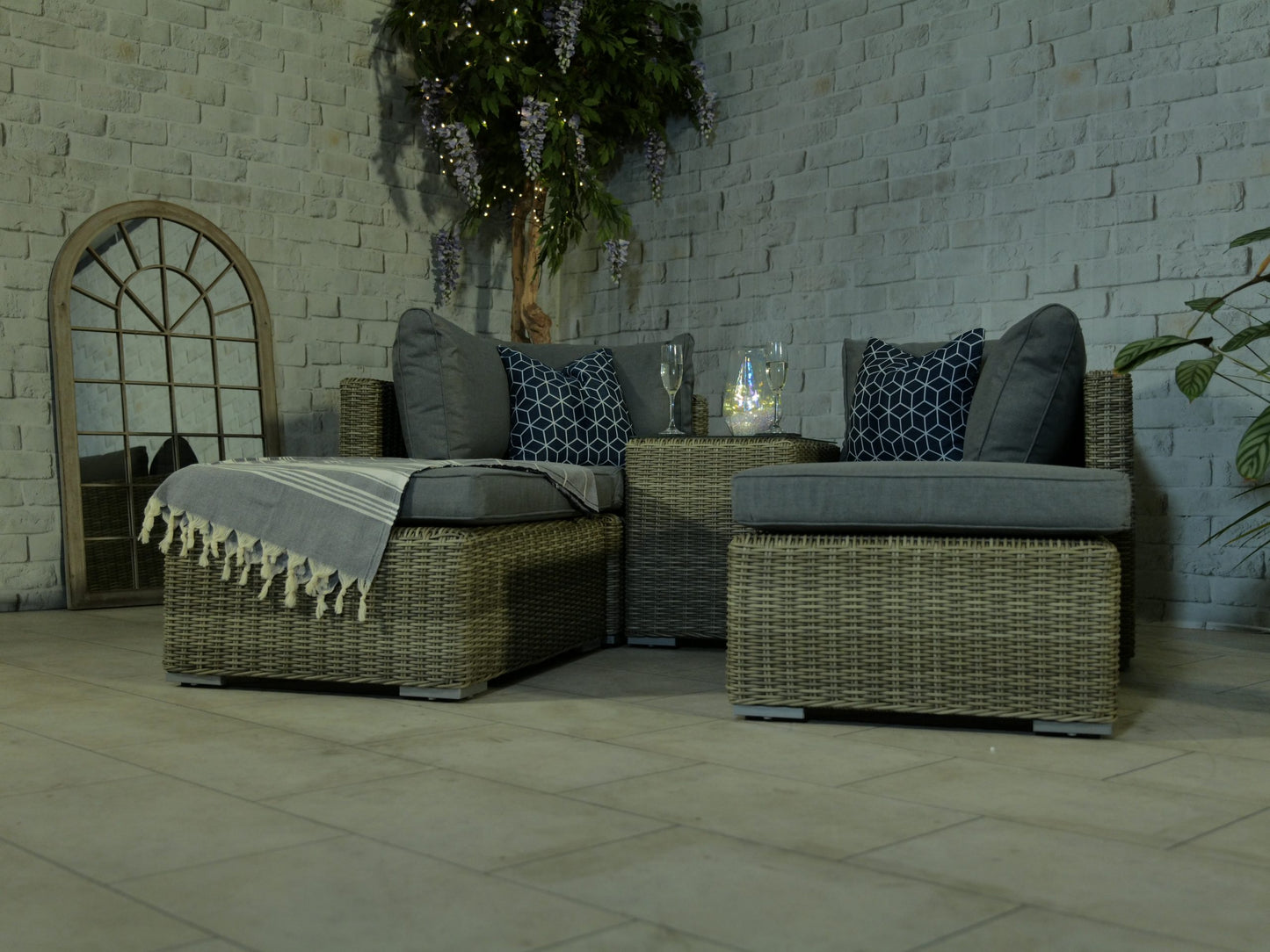 Rattan Wentworth 4 Seater Multi Setting Relaxer Set | AMIR | WENSUNLOU-WS