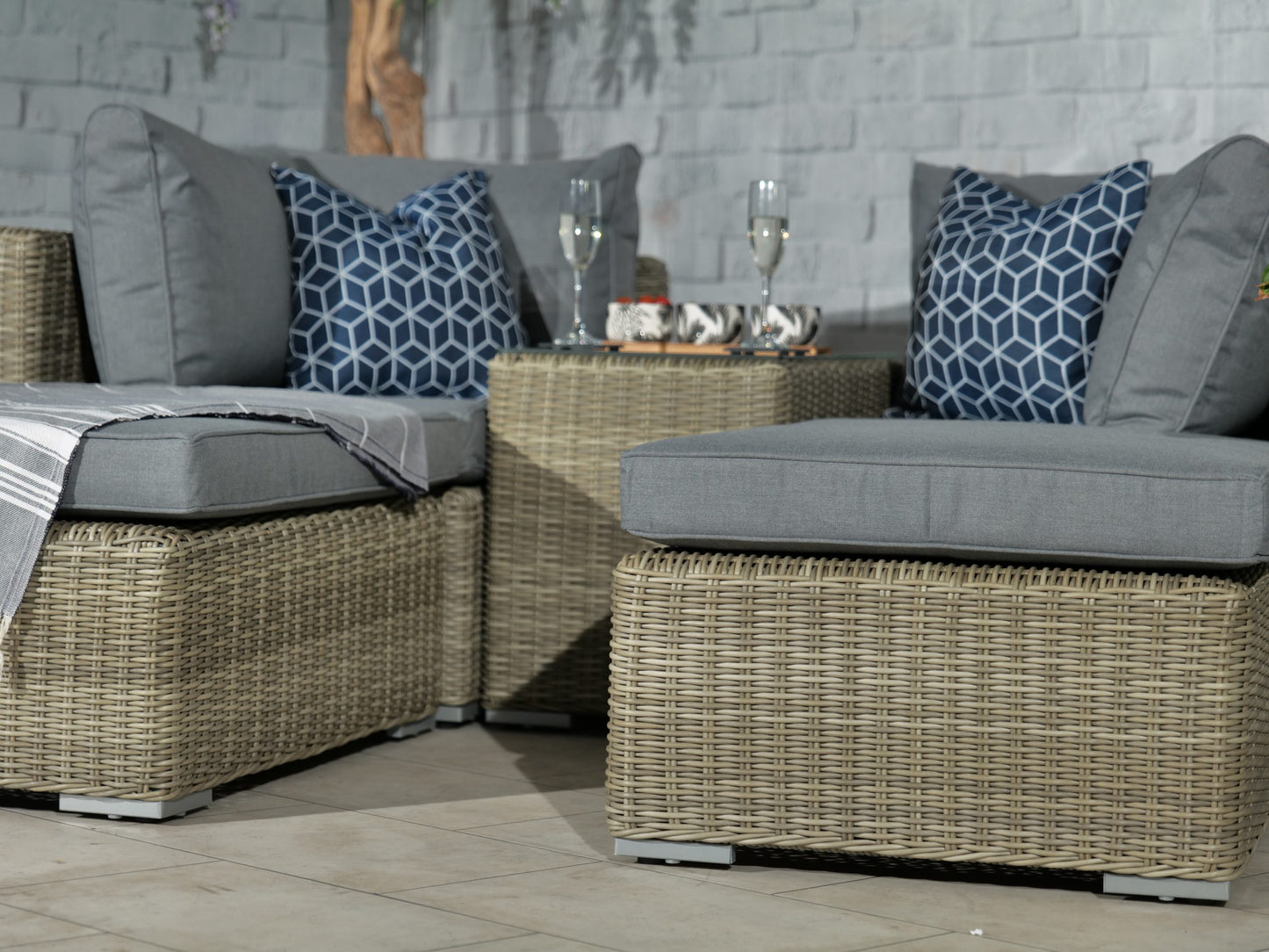 Rattan Wentworth 4 Seater Multi Setting Relaxer Set | AMIR | WENSUNLOU-WS