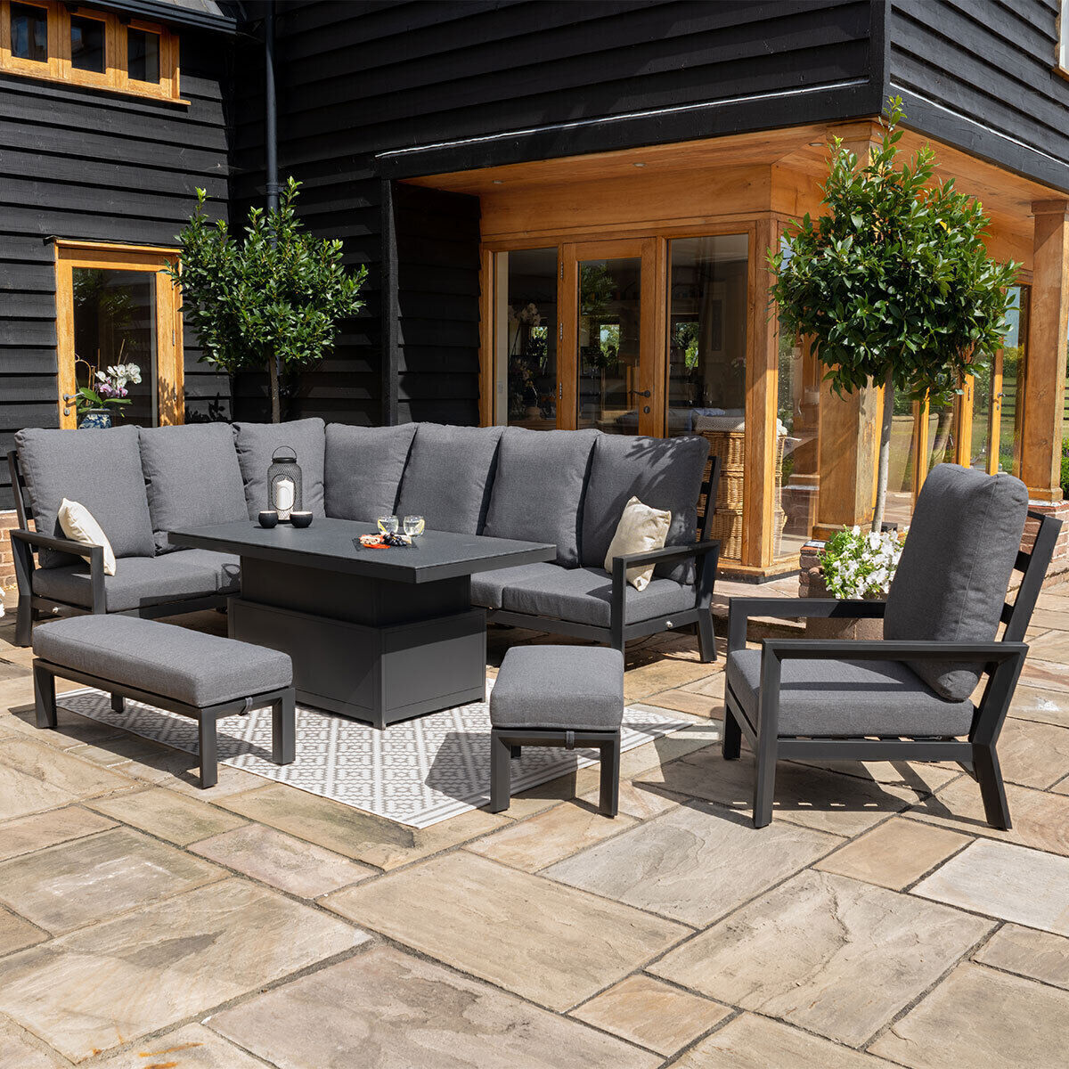 Homeflair - Manhattan Reclining Aluminium Corner Dining Set