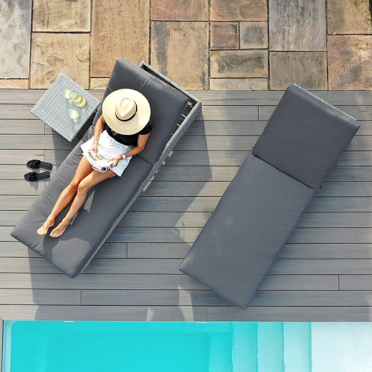 Homeflair - Ascot Rattan Sun Lounger Set