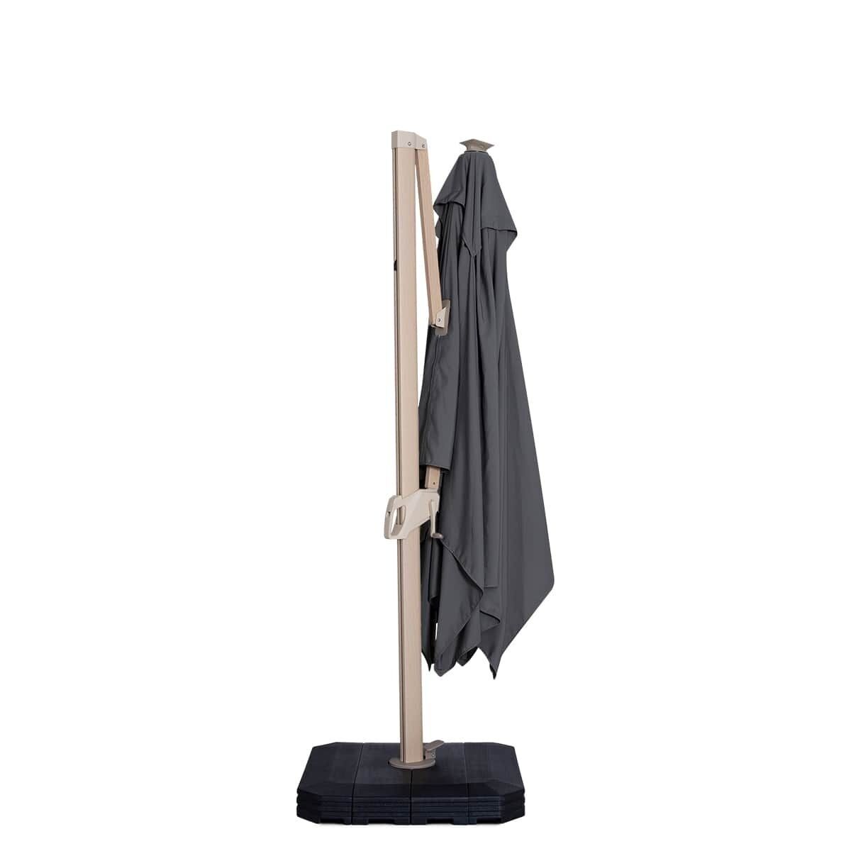 Homeflair - Atlas 2.4m x 3.3m Rectangular Wood Effect Rotating Cantilever Parasol