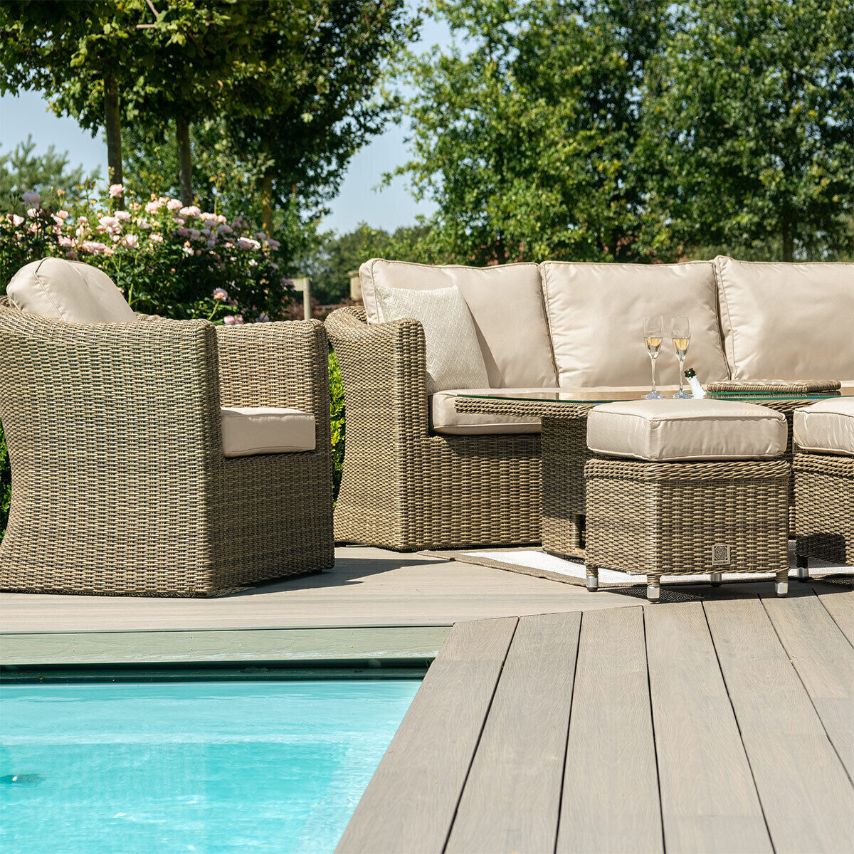 Homeflair - Winchester Deluxe Large Rattan Corner Dining Set