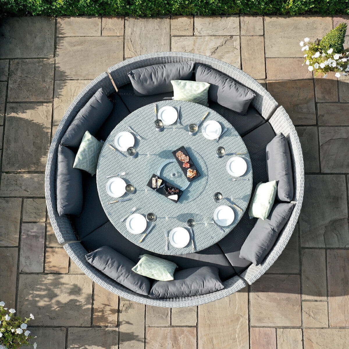 Homeflair - Ascot Round Rattan Sofa Dining Set