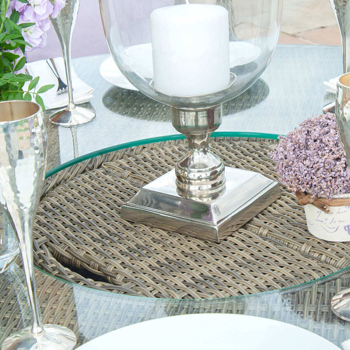 Homeflair -Winchester 6 Seater Round Rattan Bar Set
