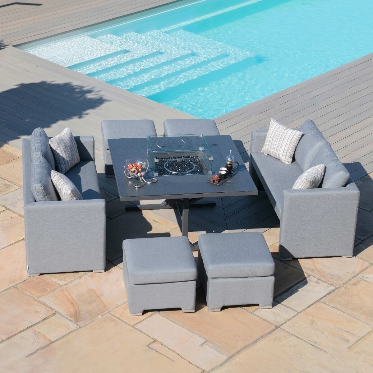 Homeflair -Outdoor Fabric Fuzion Cube Sofa Set