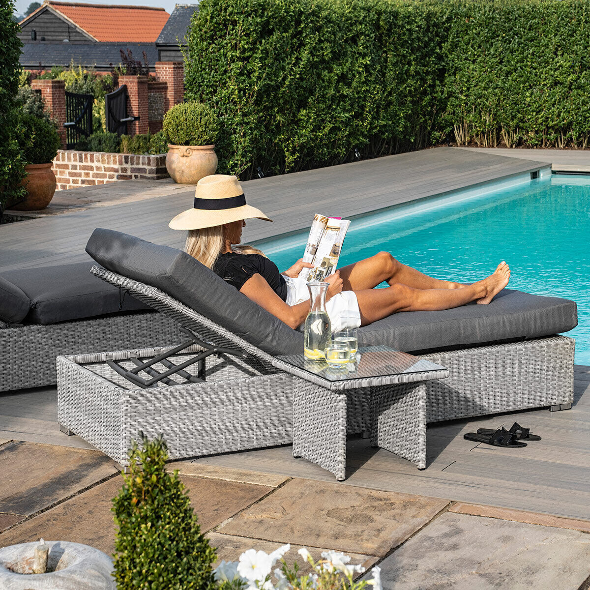 Homeflair - Ascot Rattan Sun Lounger Set