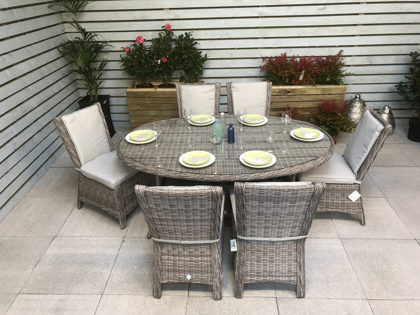 Rattan Oval Dining Table with 8 Chairs Set | Alexandra | Alex0207_0176