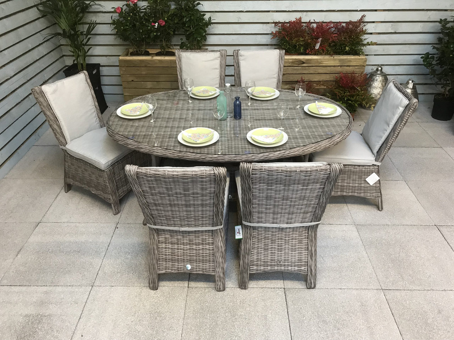 Rattan Oval Dining Table with 8 Chairs Set | Alexandra | Alex0207_0176