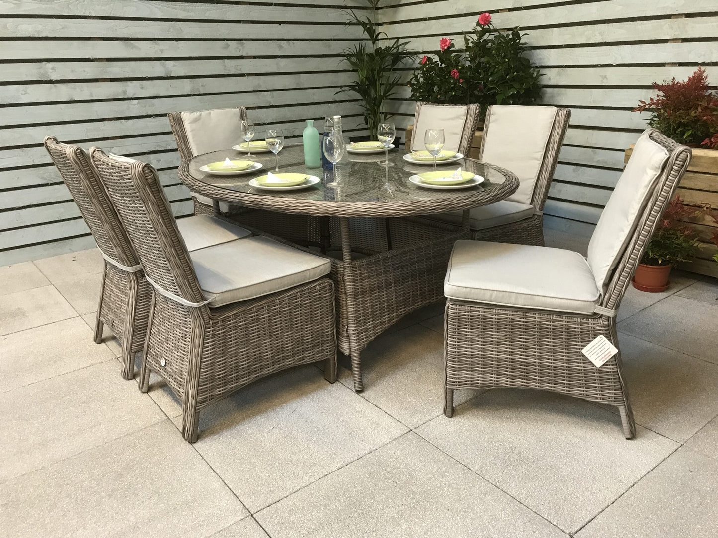 Rattan Oval Dining Table with 8 Chairs Set | Alexandra | Alex0207_0176