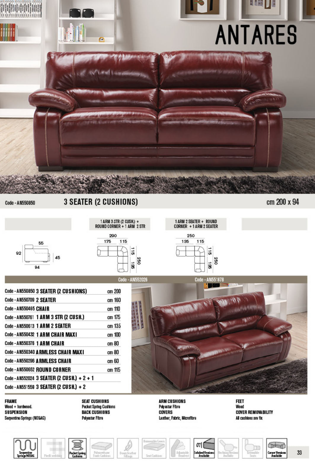 Antares Leather Sofa Collection | Newtrend Concepts Italia