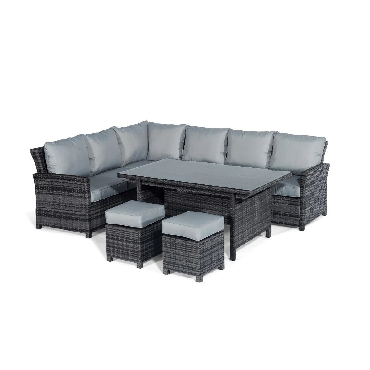 Homeflair - Extending Kingston Rattan Corner Dining Set – Brown