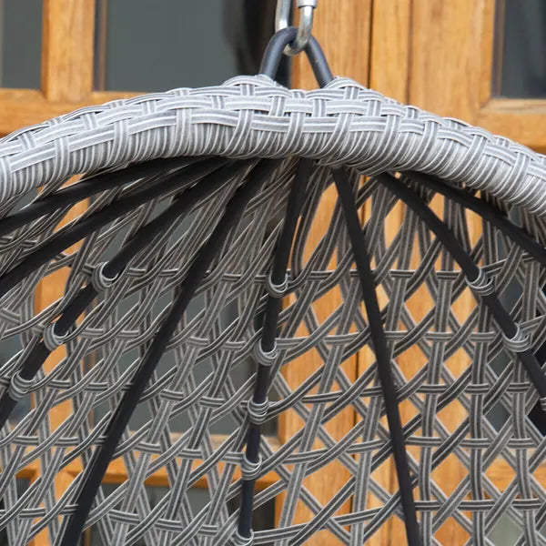 Homeflair - Ascot Rattan Hanging Double Chair with Weatherproof Cushions