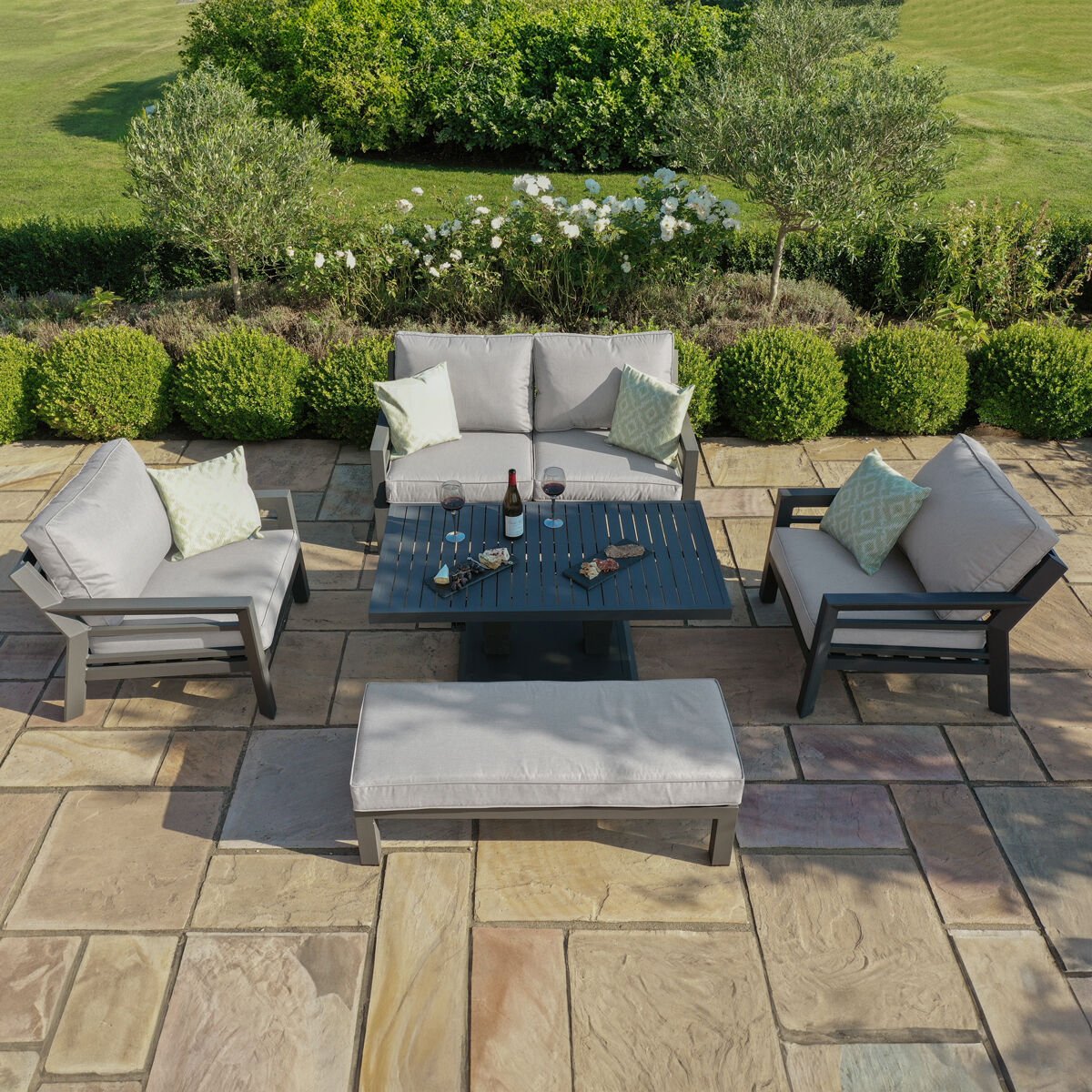 Homeflair - New York 2 Seat Aluminium Sofa Set