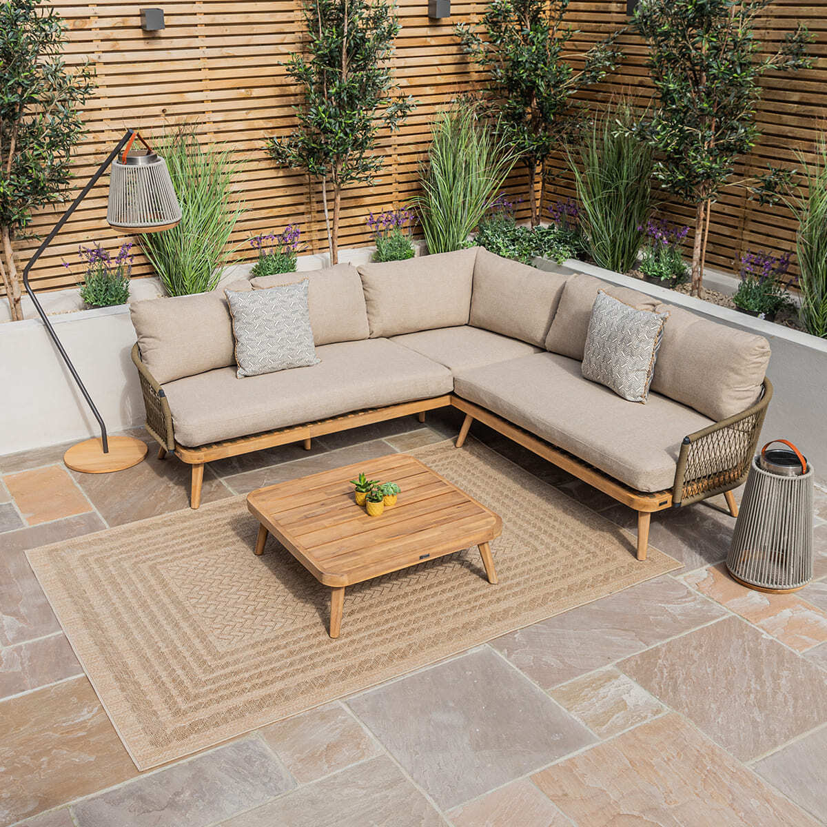 Homeflair - Bali Rope Weave Corner Sofa Set