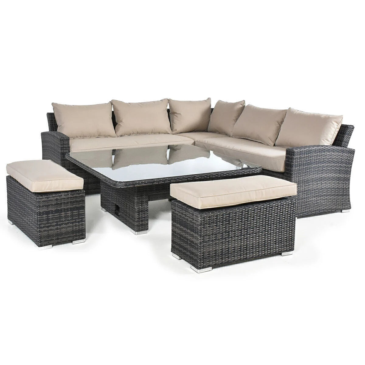 Homeflair – Deluxe Kingston Rattan Corner Dining Set