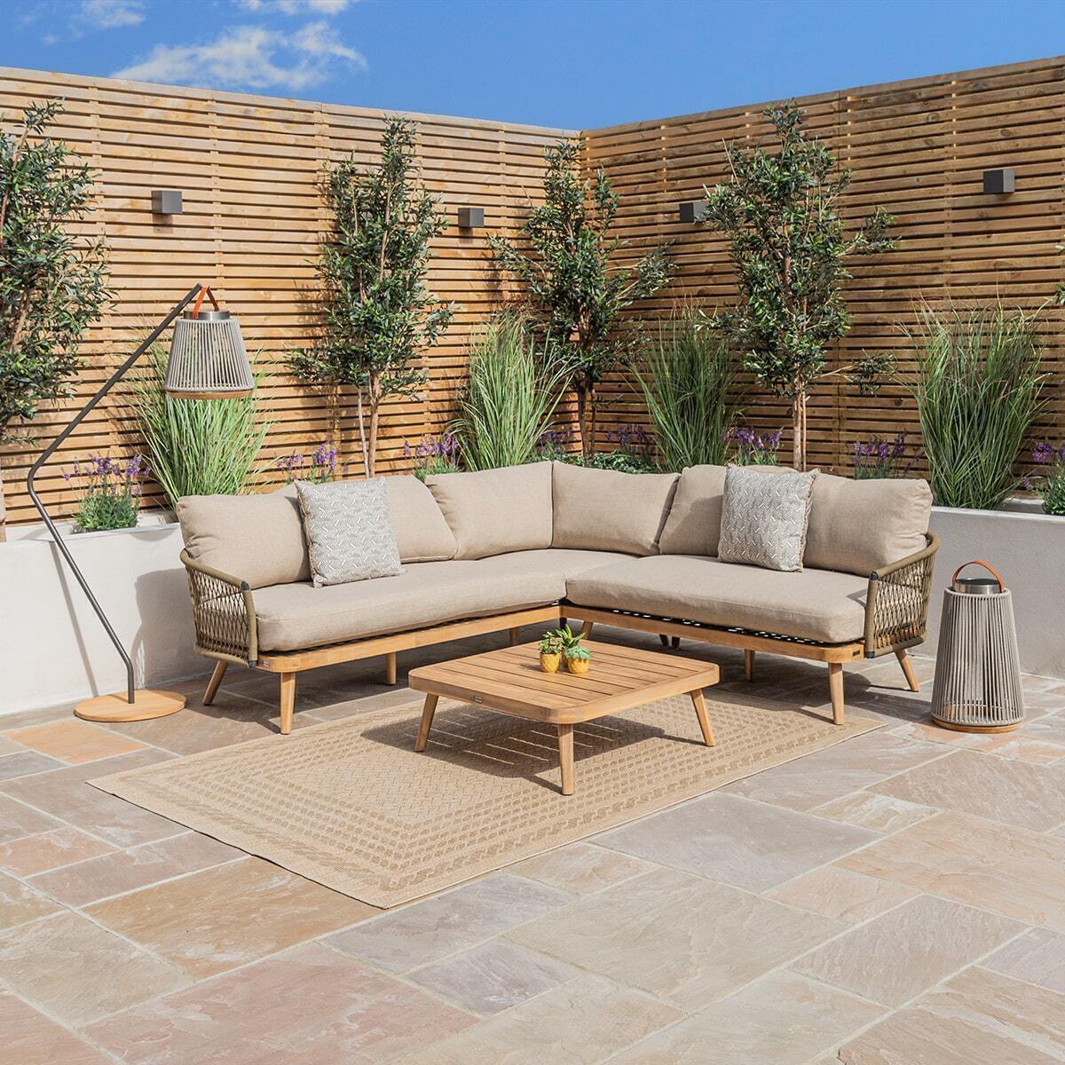 Homeflair - Bali Rope Weave Corner Sofa Set