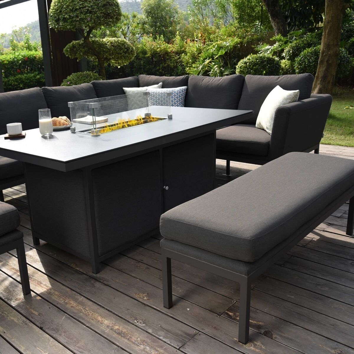 Homeflair – Outdoor Fabric Pulse Left Handed Corner Dining Set