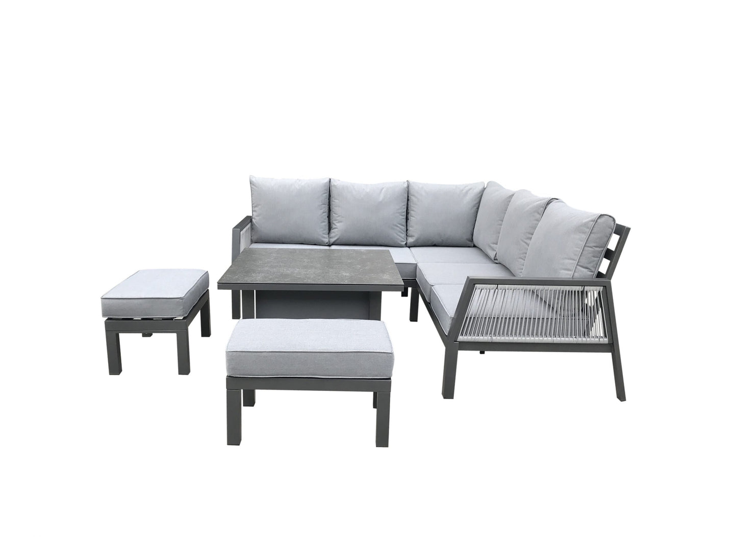 Rattan Corner sofa with 2 Benches and Lift Table | Bettina | Bett0361
