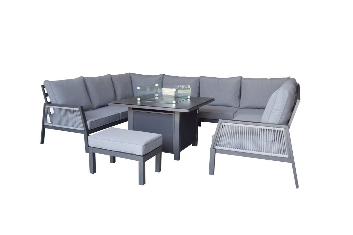 Rattan U Shape Sofa with Firepit | Bettina | Bett0411