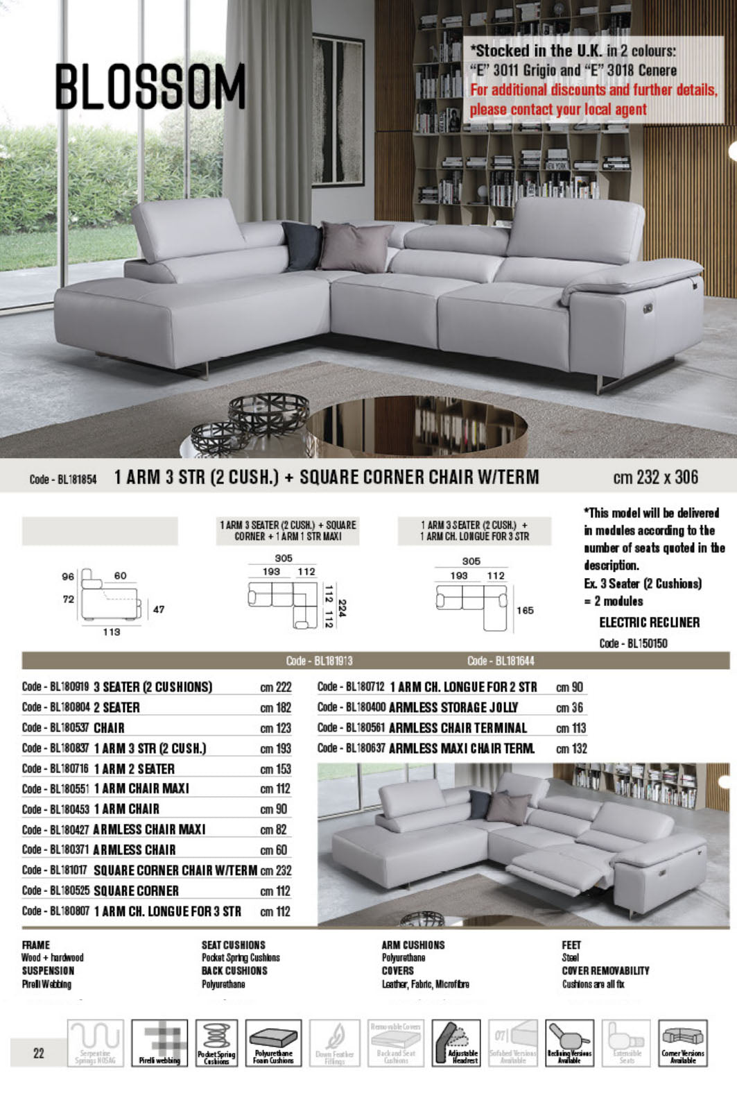 Modular Blossom Leather Sofa Collection | Newtrend Concepts Italia