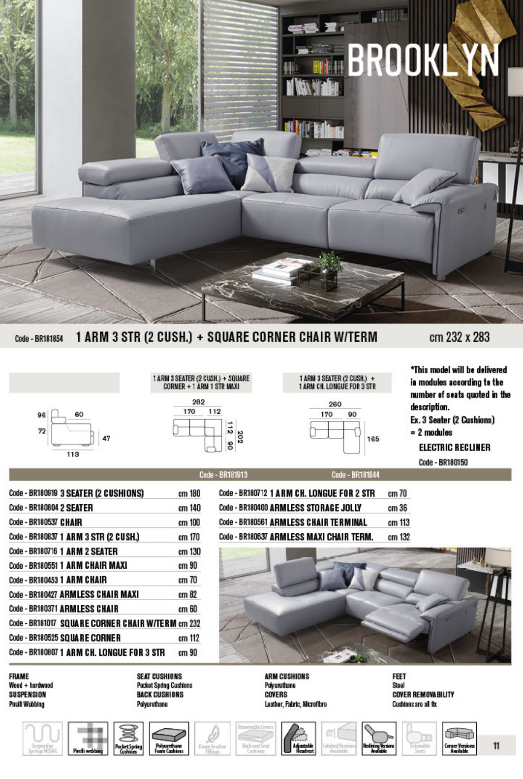 Modular Brooklyn Leather Sofa Collection | Newtrend Concepts Italia