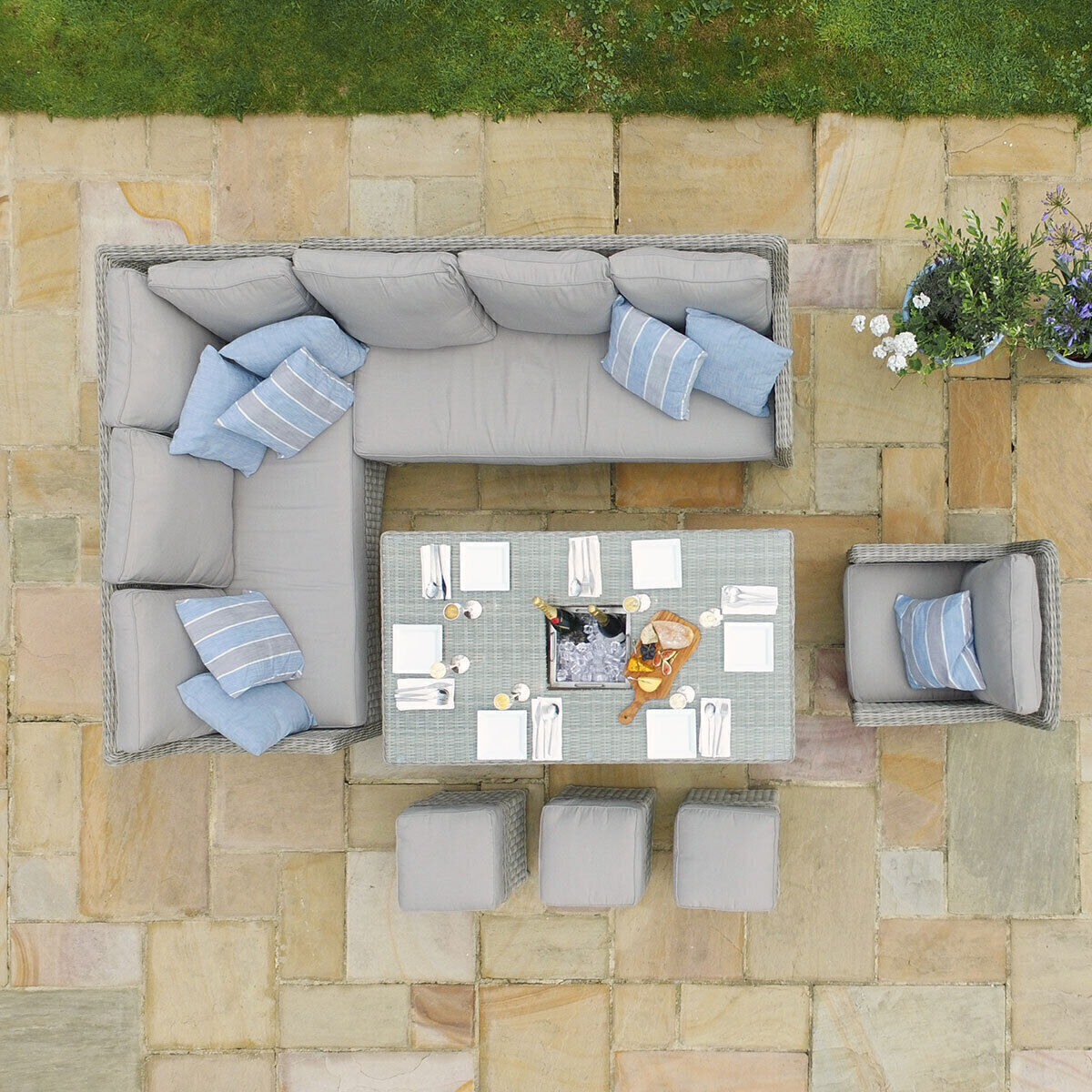 Homeflair - Oxford Rattan Corner Dining Set