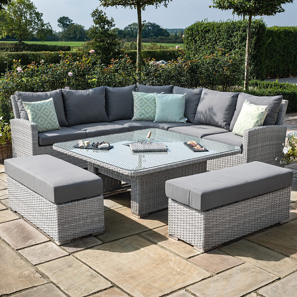 Homeflair - Ascot Deluxe Rattan Corner Dining Set