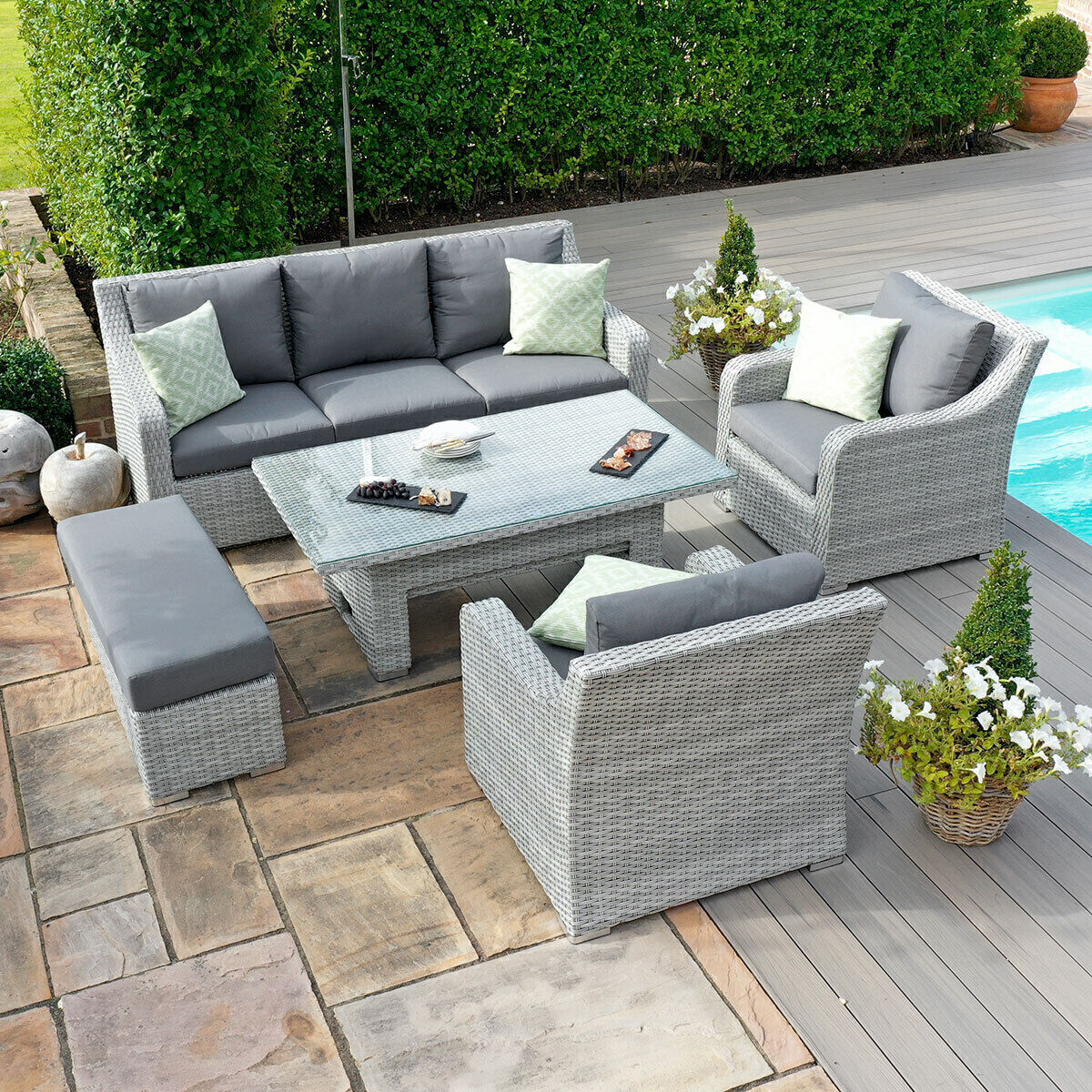 Homeflair - Ascot Rattan Sofa Dining Set