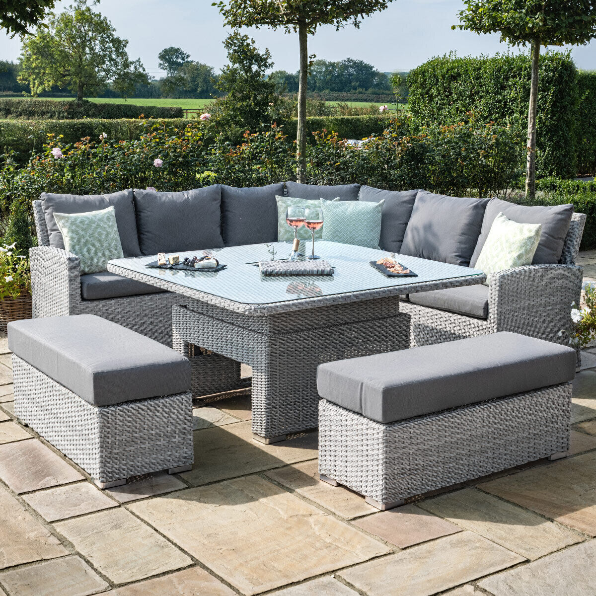 Homeflair - Ascot Deluxe Rattan Corner Dining Set