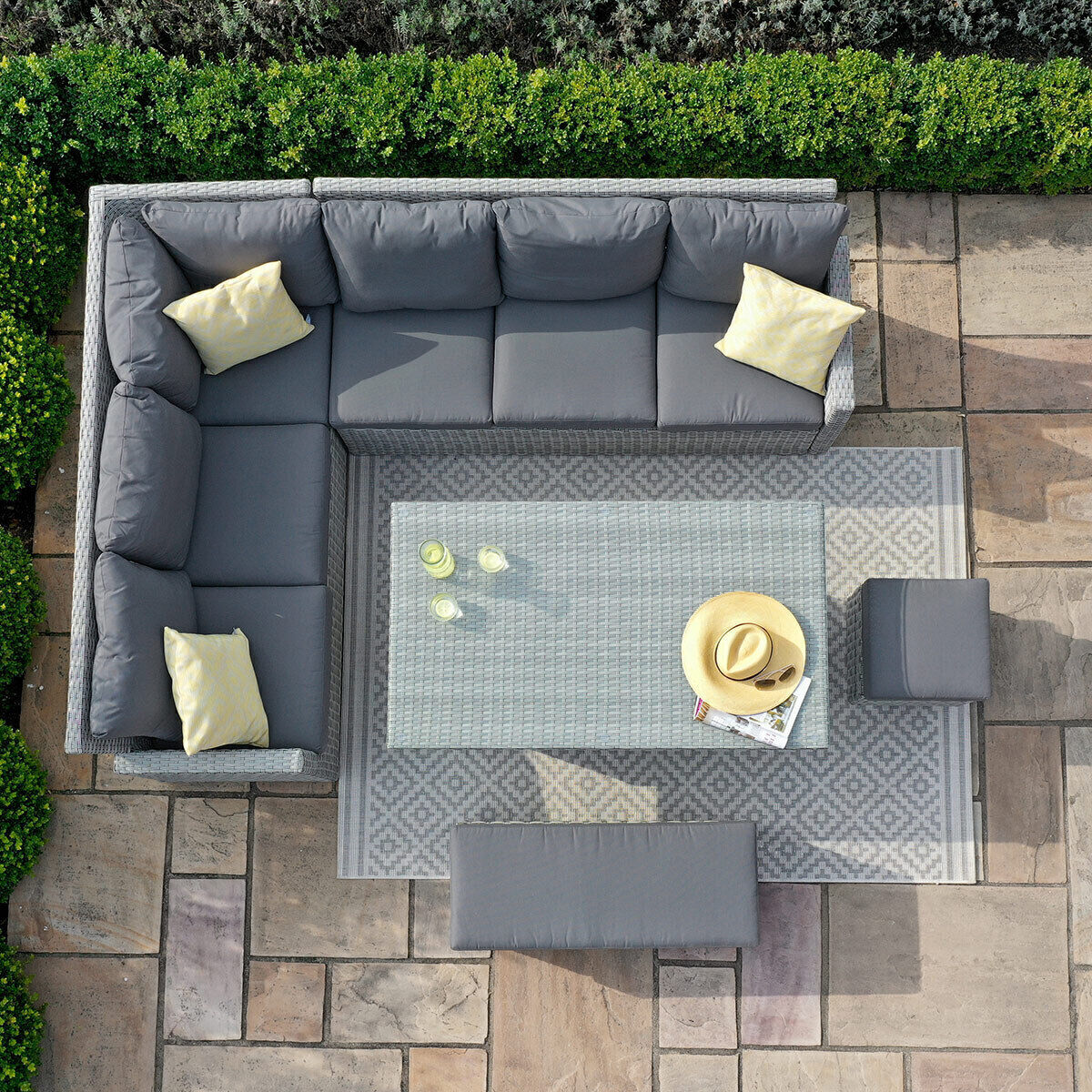 Homeflair - Ascot Rectangular Rattan Corner Dining Set