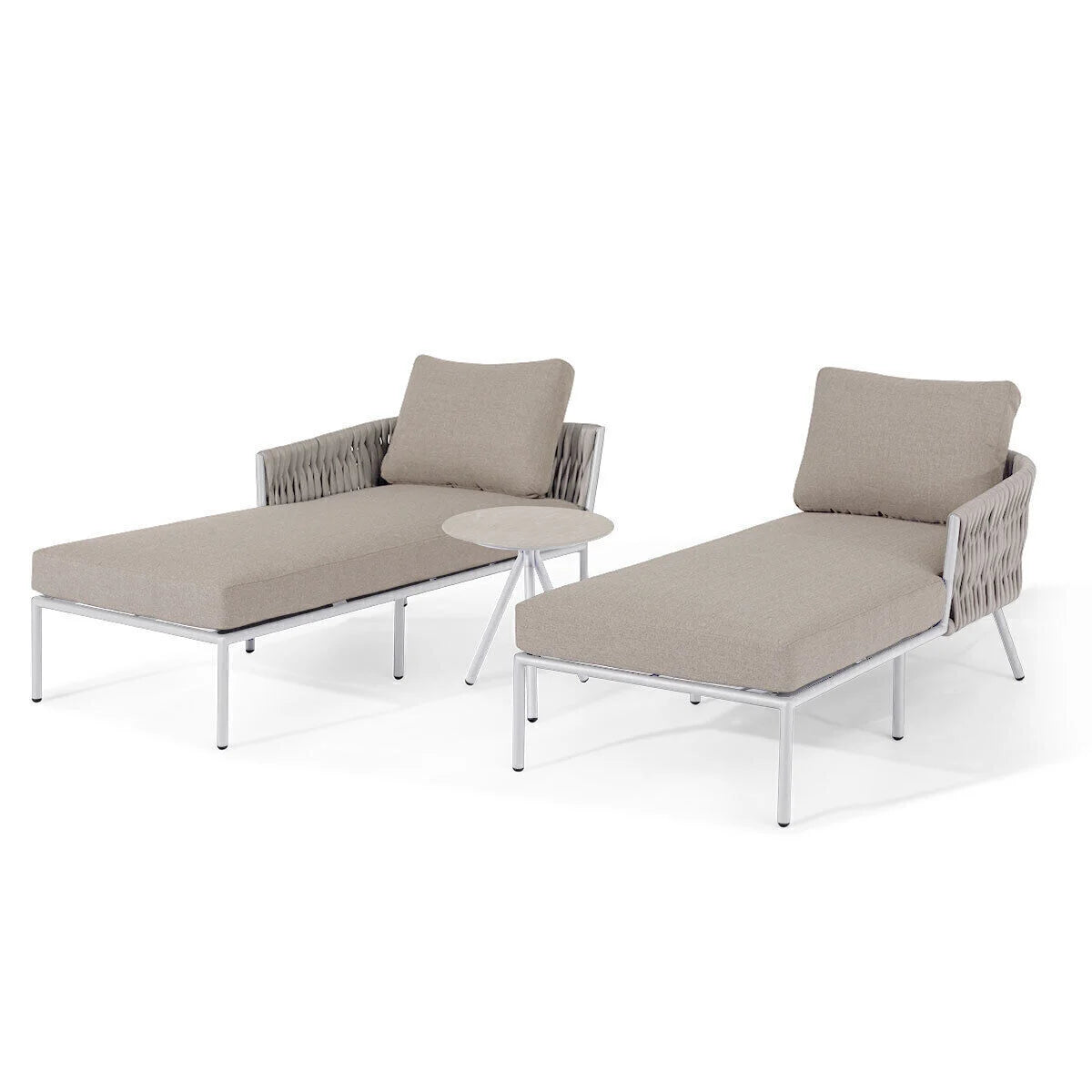 Homeflair - Marina Rope Weave Double Sunlounger Set