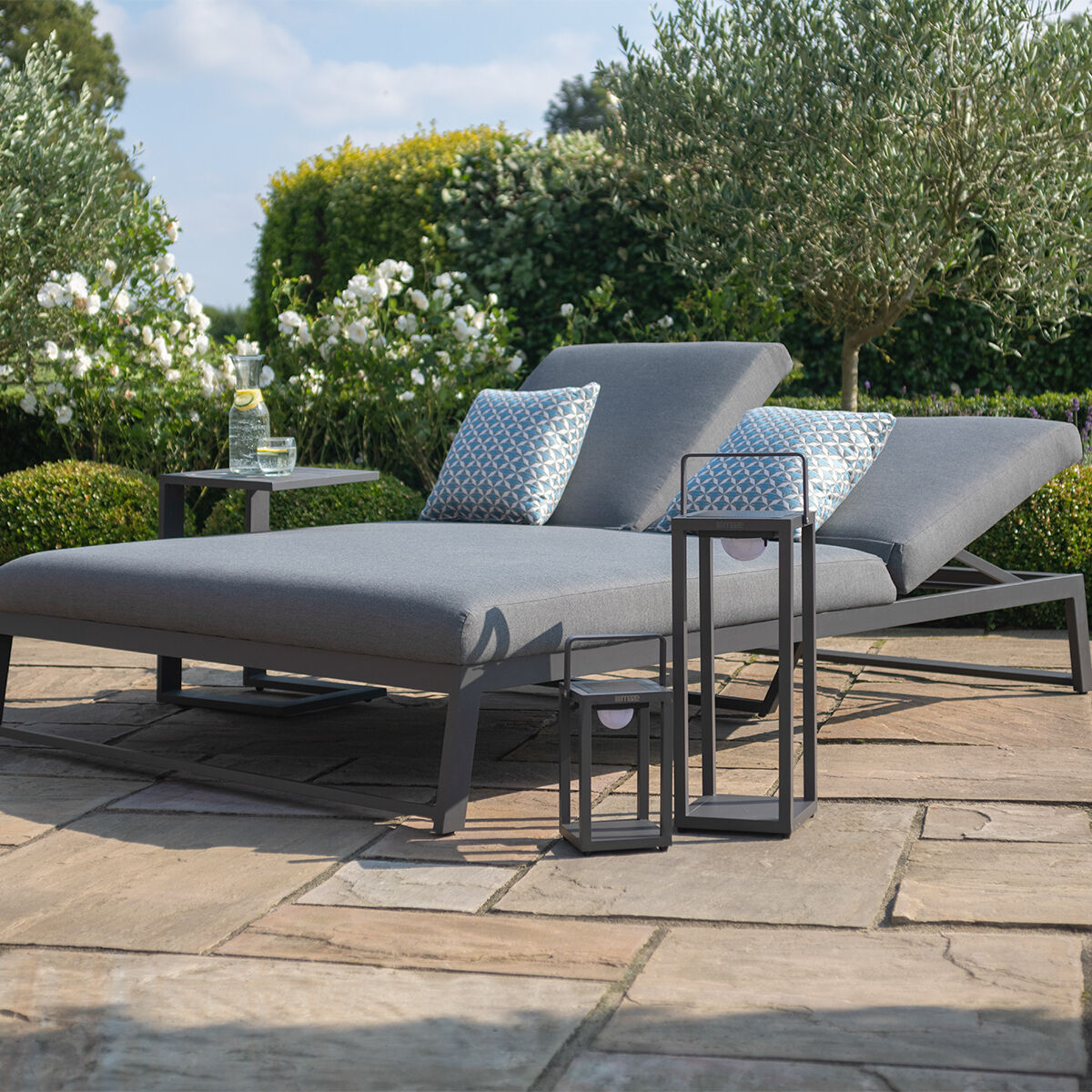 Homeflair - Outdoor Fabric Allure Double Sunlounger